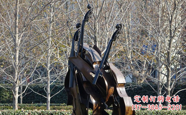 长春不锈钢大提琴雕塑细节丰富的艺术象征
