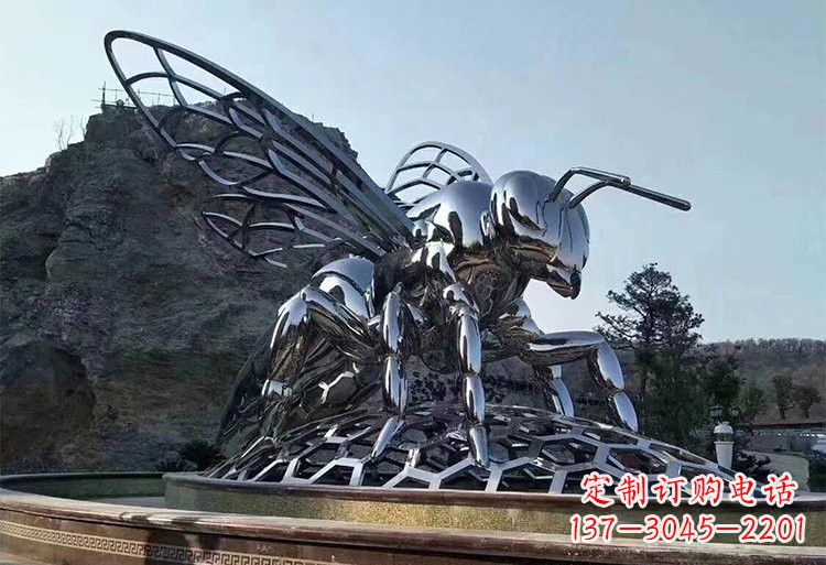长春不锈钢大型蜜蜂雕塑铸造出精美绝伦的艺术杰作
