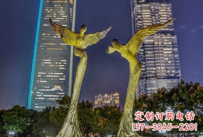 长春不锈钢大型天使雕塑一种极具震撼力的艺术之作