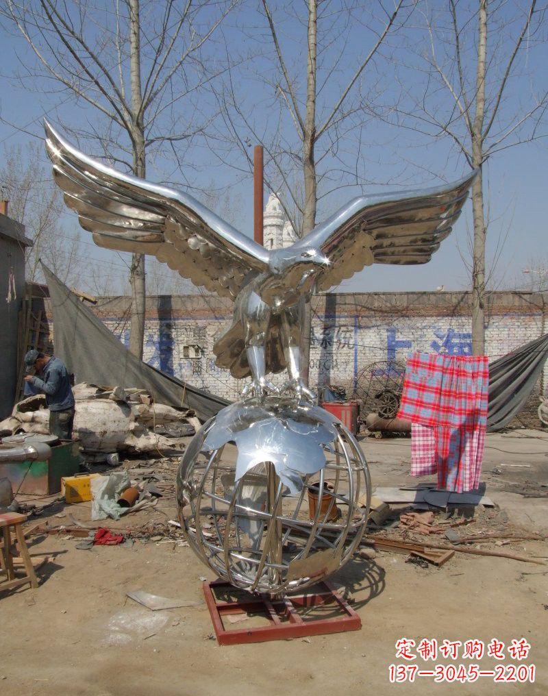 长春老鹰雕塑不锈钢大展鸿图