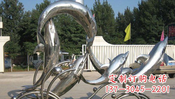 长春不锈钢海豚雕塑精美雕刻展现海洋之美