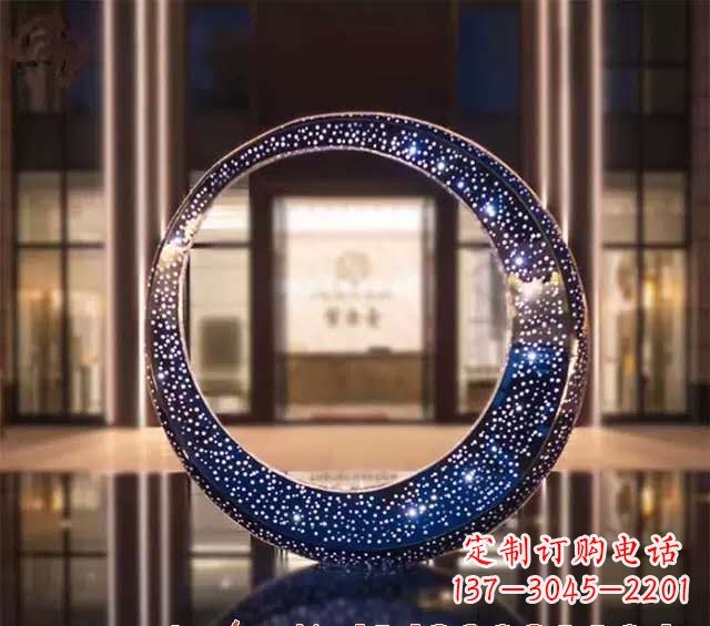 长春不锈钢发光月亮雕塑照亮夜空的梦幻之光