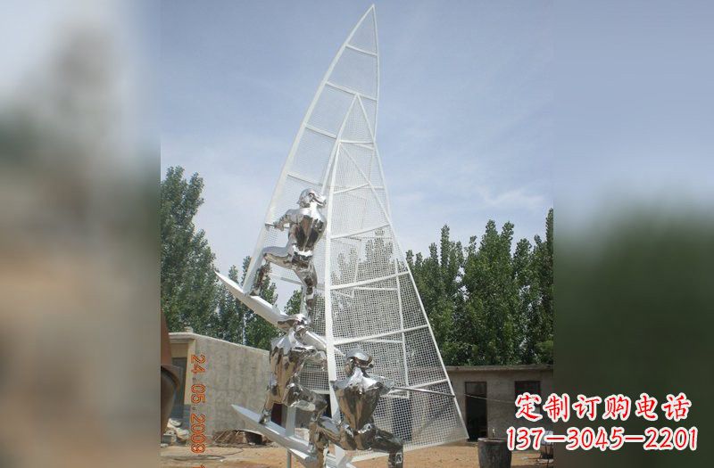长春不锈钢帆船雕塑精美的艺术品