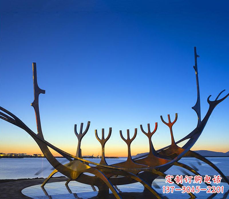长春帆船雕塑精致的海洋艺术品