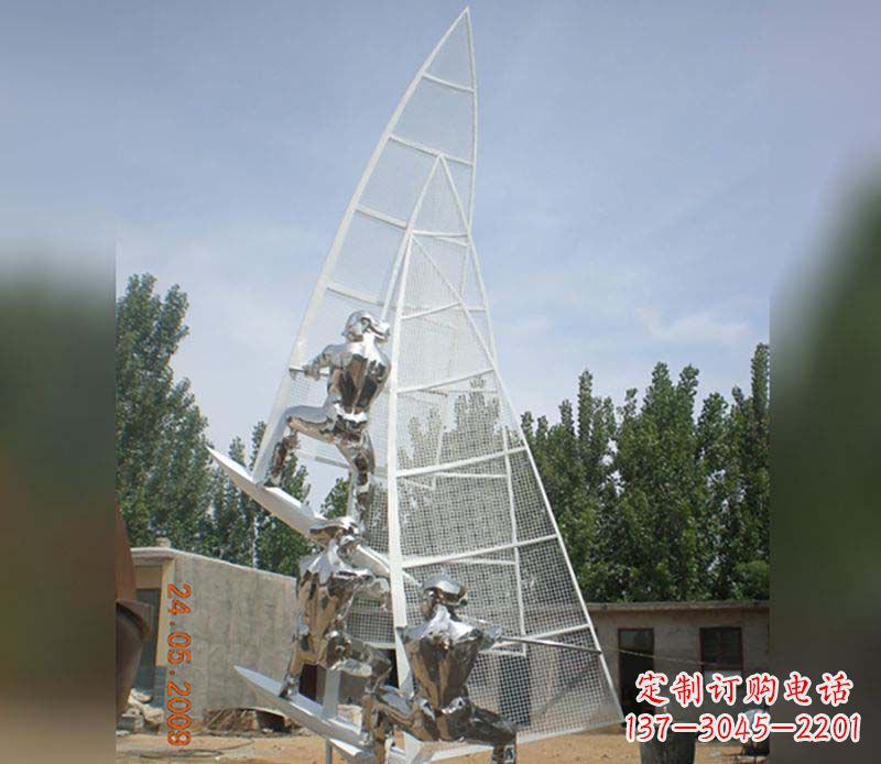 长春不锈钢帆船公园雕塑