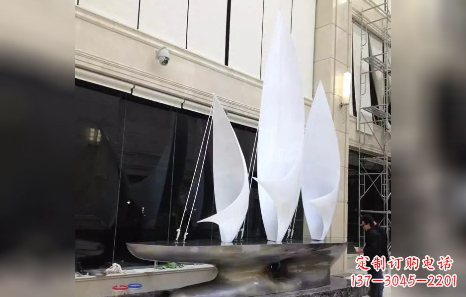 长春不锈钢帆船海洋迷人的雕塑
