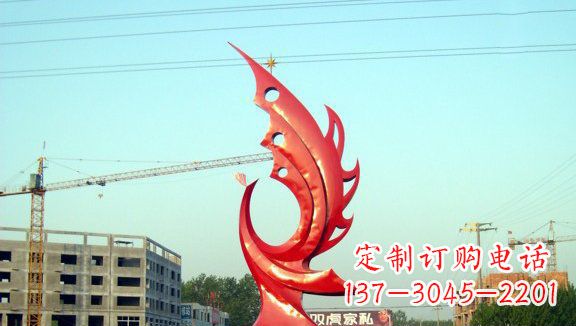 长春凤凰城市的不锈钢雕塑