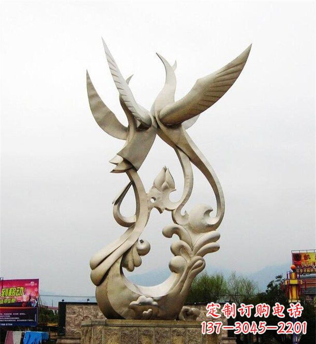 长春不锈钢凤凰雕塑传承古代美学