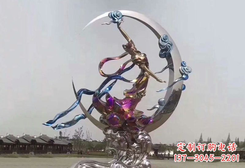 长春不锈钢嫦娥奔月雕塑
