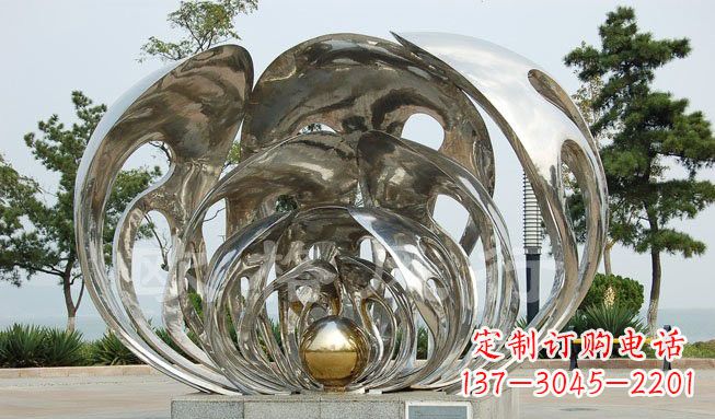 长春不锈钢贝壳珍珠雕塑艺术的融合