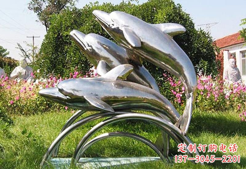 长春不锈钢海豚雕塑——点亮公园的精灵