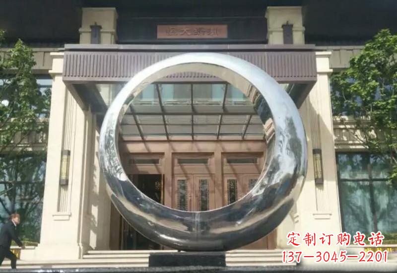 长春不锈钢公园圆环雕塑精致美观的艺术品