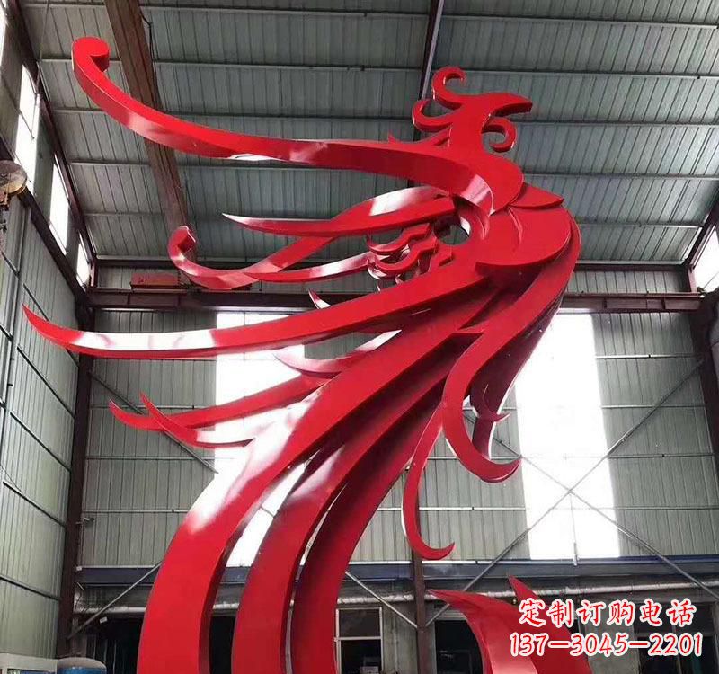 长春不锈钢凤凰雕塑高雅而精致