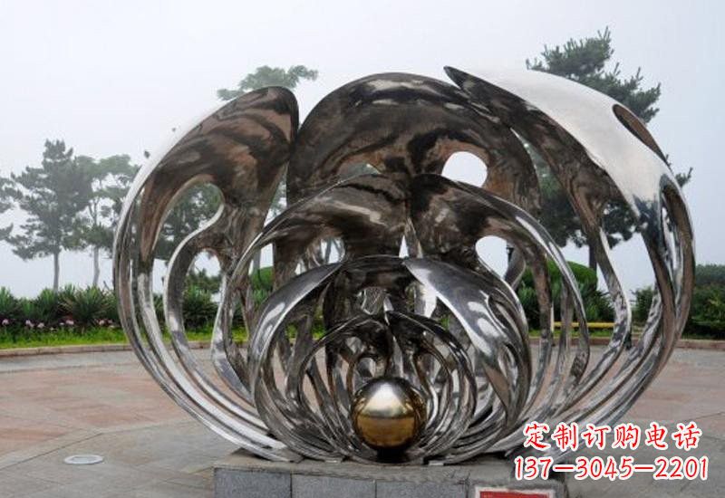 长春不锈钢贝壳雕塑海洋风情的精美礼赞