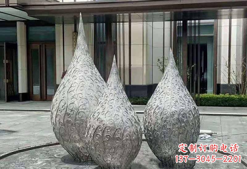 长春不锈钢镂空水滴雕塑精致美观