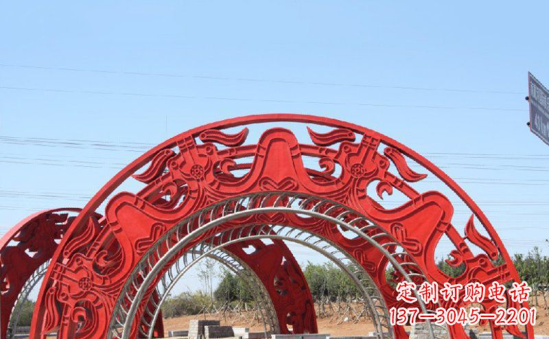 长春不锈钢拱门雕塑美丽的艺术精品