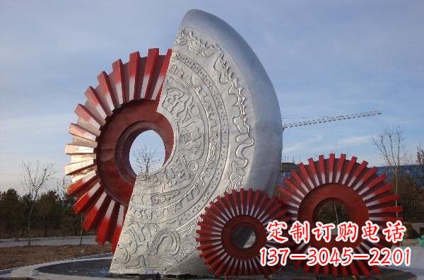 长春不锈钢齿轮雕塑精致而精美