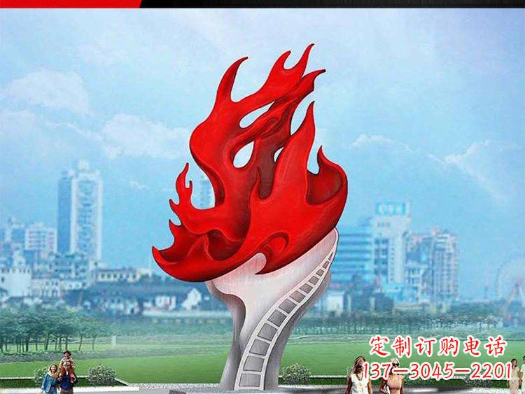 长春不锈钢火炬雕塑——激发民族自信的象征