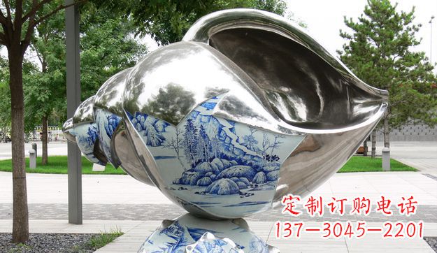 长春不锈钢海螺景观雕塑美轮美奂
