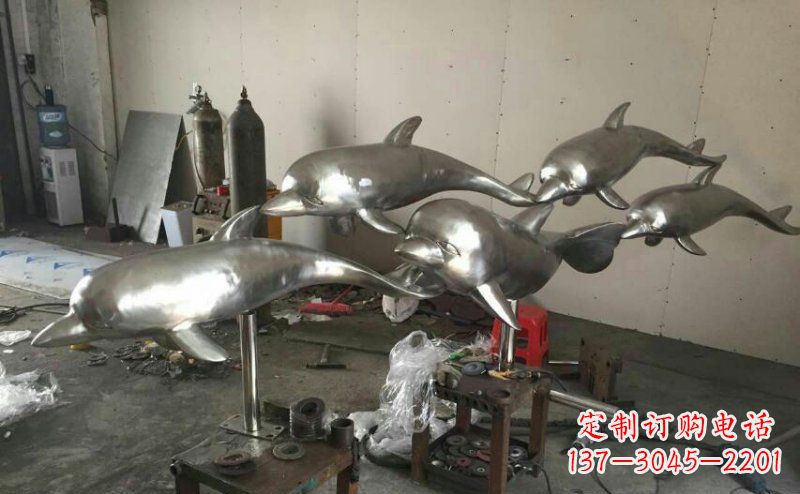 长春不锈钢海豚雕塑