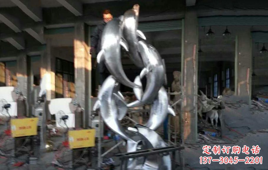 长春不锈钢海豚雕塑漂亮的海洋艺术品