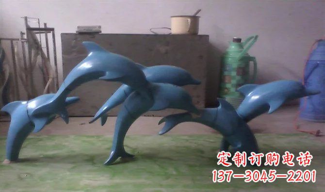 长春不锈钢海豚雕塑精致的艺术品
