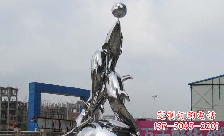 长春不锈钢海豚雕塑海洋之美的象征