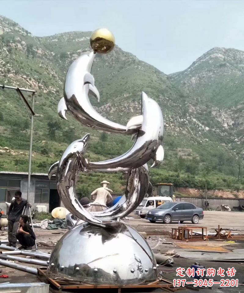 长春海豚雕塑不锈钢的精美艺术