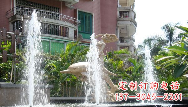 长春不锈钢海豚喷泉雕塑精美的海洋艺术