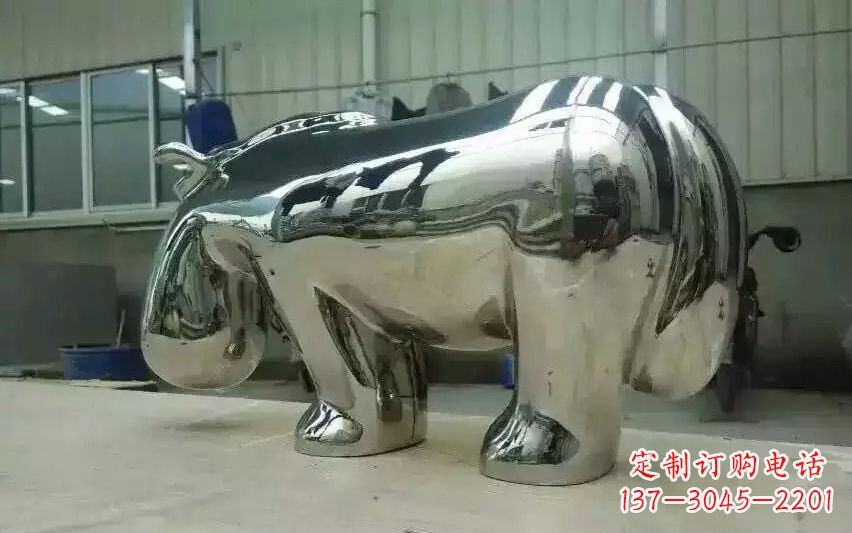 长春不锈钢河马雕塑美观耐用的艺术品