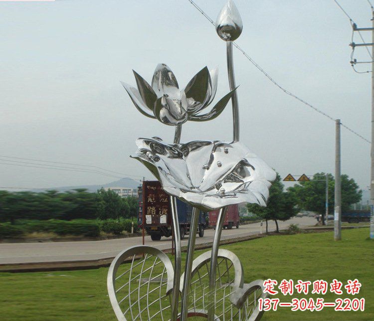 长春精美不锈钢荷叶雕塑