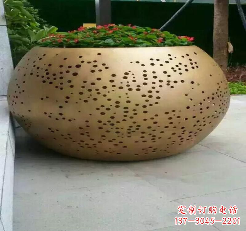 长春不锈钢户外花盆雕塑美观耐用的室外装饰