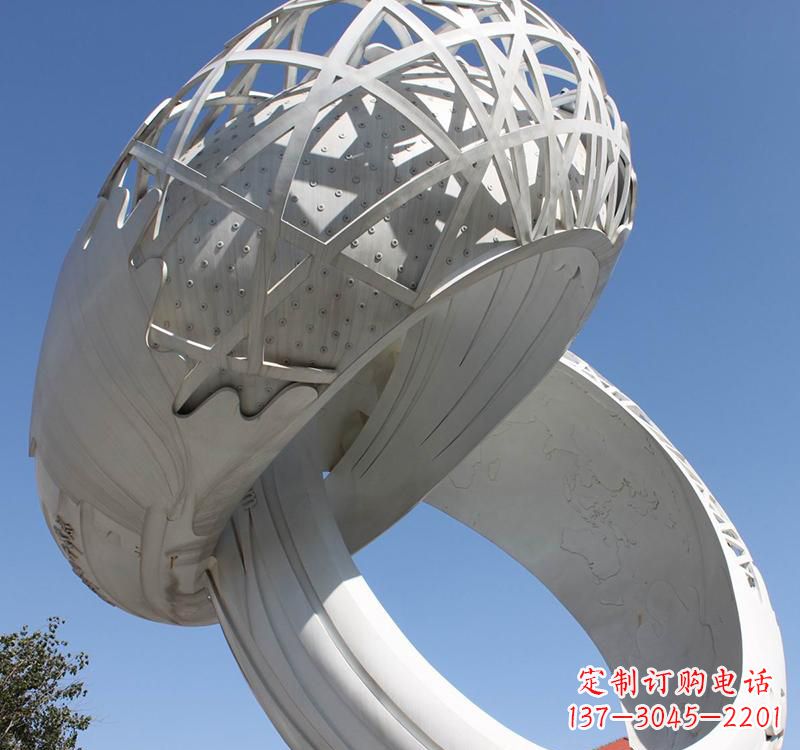 长春不锈钢户外婚庆戒指雕塑婚礼永恒的记忆