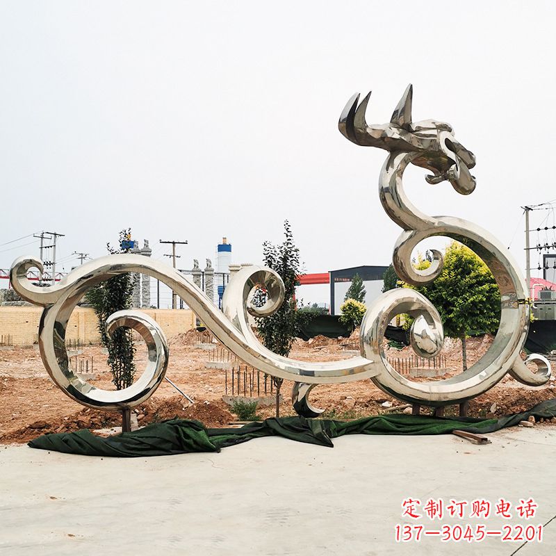 长春不锈钢花边龙形雕塑传承中华文化精髓