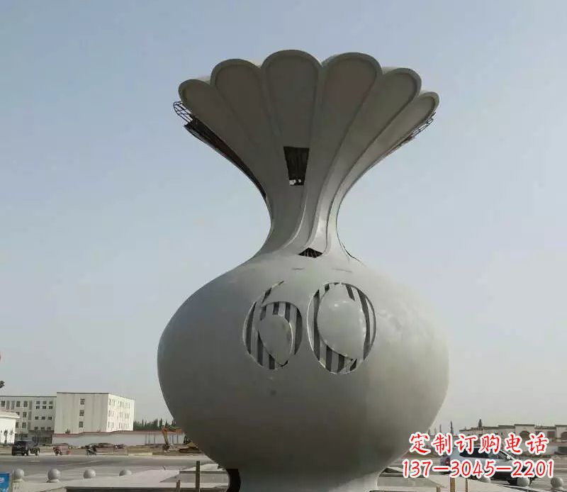 长春精美不锈钢花篮雕塑