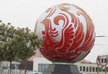长春不锈钢凤凰浮雕圆球雕塑精美雕塑把艺术带到生活中