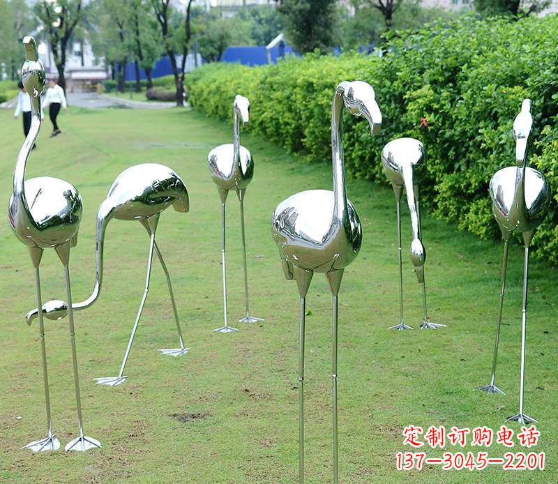 长春不锈钢火烈鸟雕塑美丽的艺术杰作