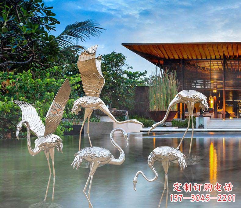 长春精美不锈钢火烈鸟雕塑
