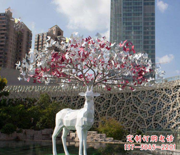 长春不锈钢梅花鹿雕塑艺术的精美结晶