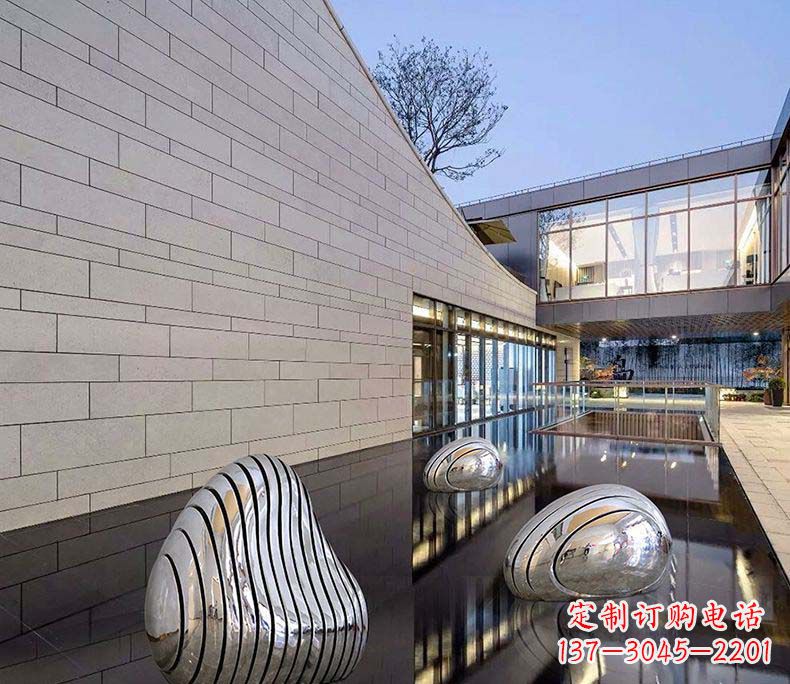 长春精美不锈钢假山雕塑