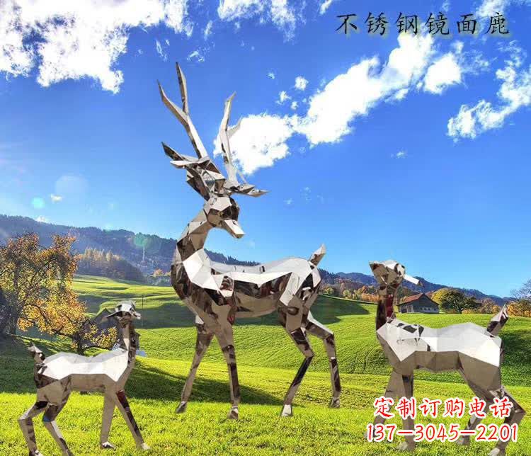 长春不锈钢鹿精美的动物雕塑