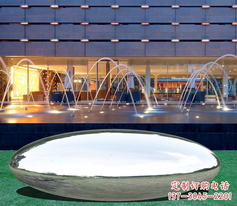 长春不锈钢镜面鹅卵石雕塑