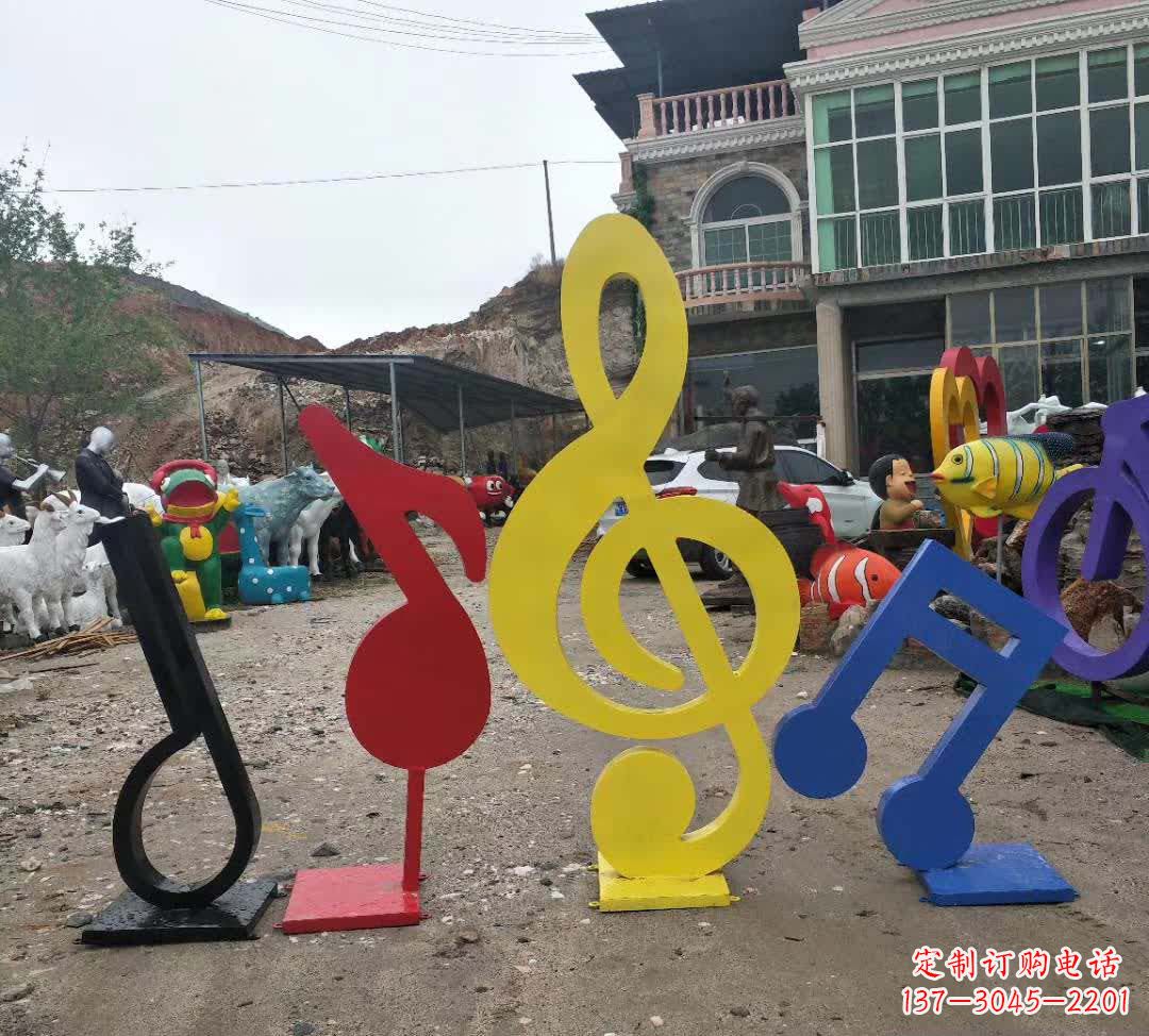 长春不锈钢烤漆音符雕塑
