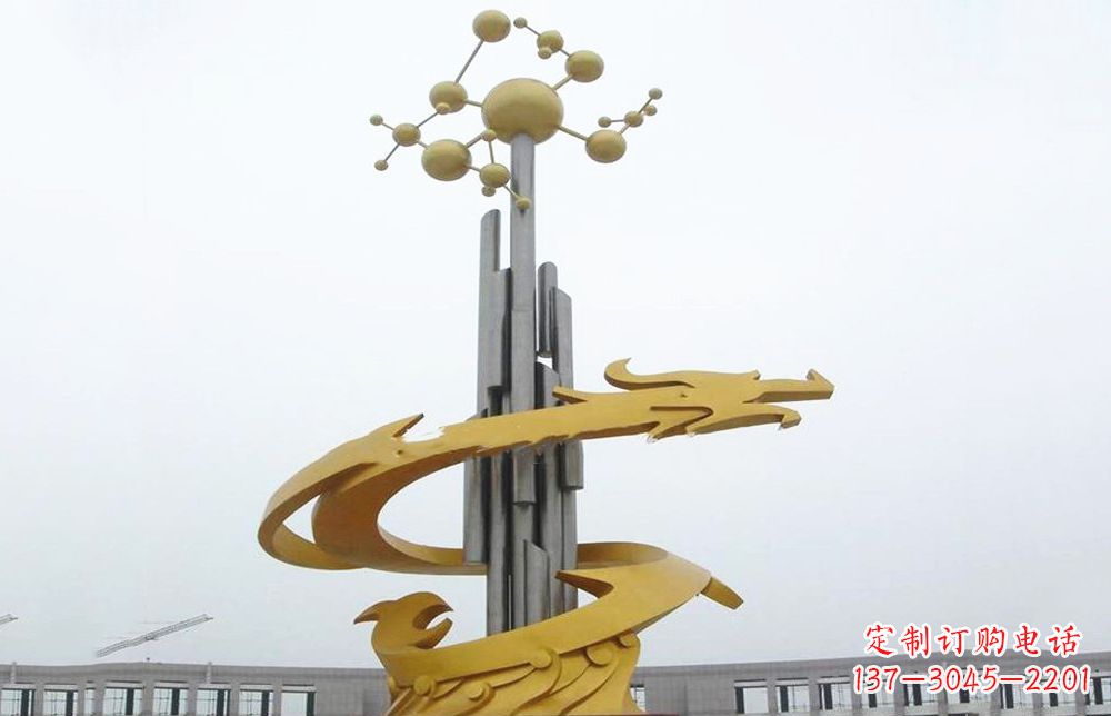 长春龙雕塑——点缀不锈钢城市景观