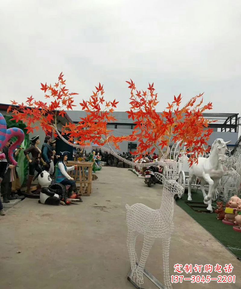 长春不锈钢麋鹿雕塑精美的艺术品
