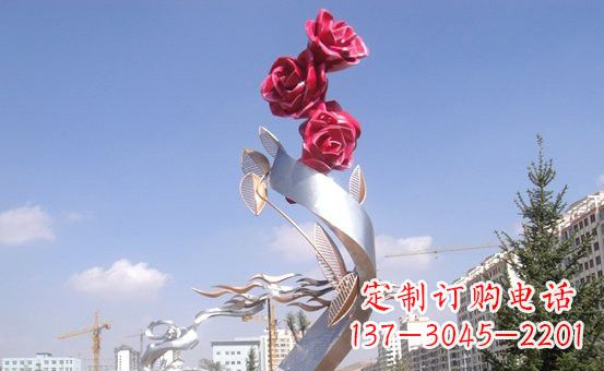 长春不锈钢玫瑰雕塑精致的艺术之美