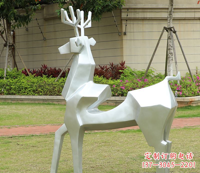 长春不锈钢美陈动物雕塑——鹿