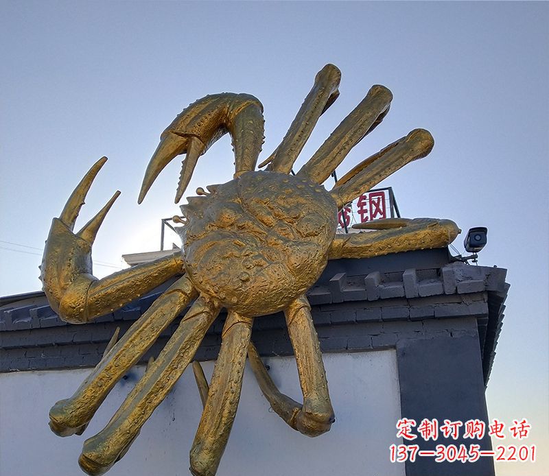长春不锈钢螃蟹雕塑精美而又经久不衰