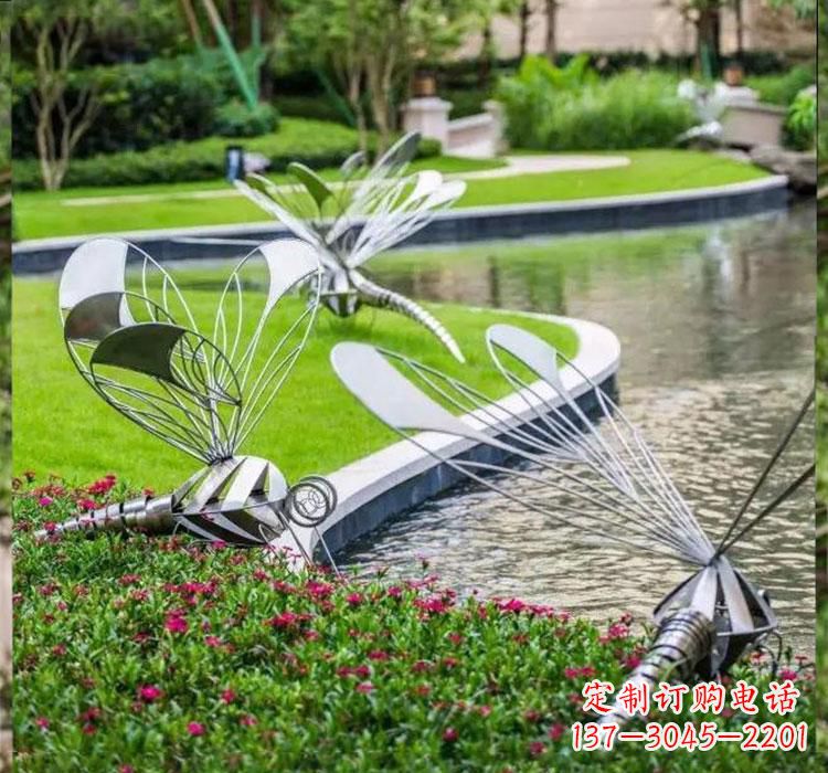 长春不锈钢蜻蜓一件完美的动物雕塑