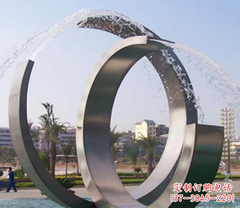 长春不锈钢情侣戒指雕塑象征爱情的永恒之物